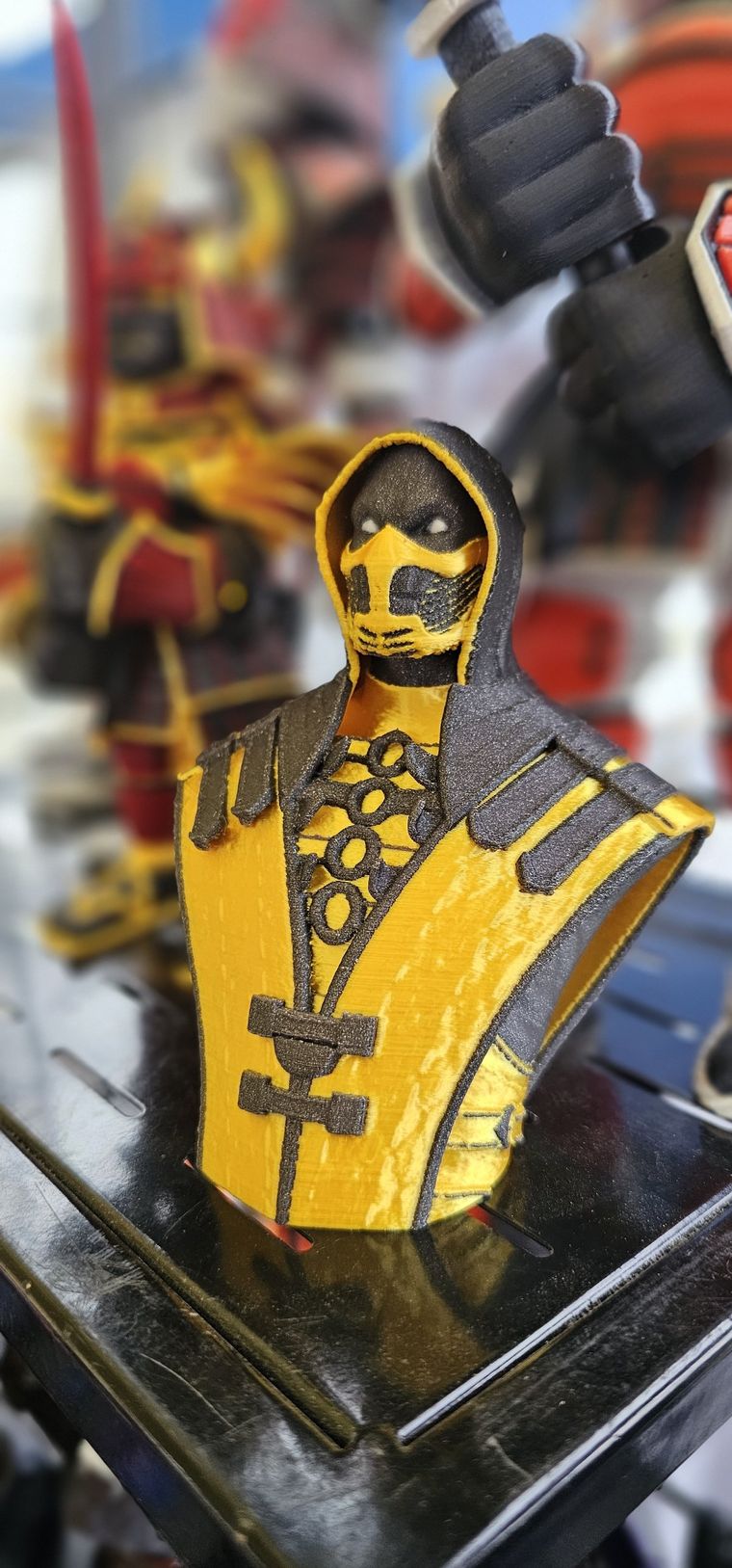 Yellow and black masked ninja bust